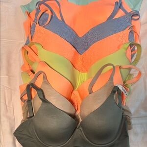 Aerie Vibrant Bra Collection - Orange, Green, Gray